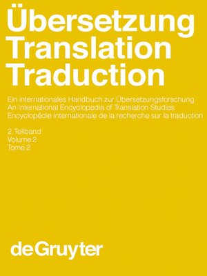 cover image of Übersetzung--Translation--Traduction. 2. Teilband